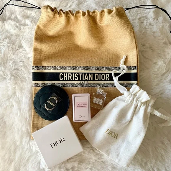 NEW Dior Bundle Dioriviera Drawstring Bag Compact Mirror Pouch Miss Dior